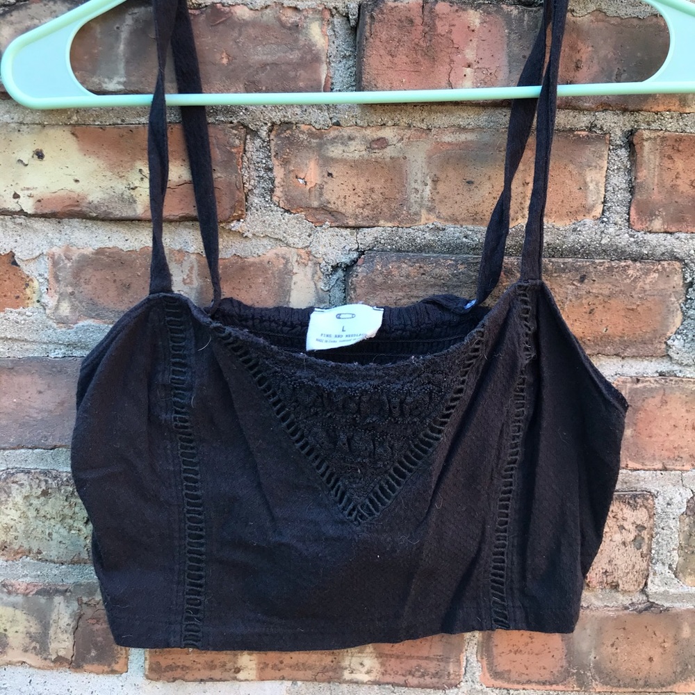 Urban outfitters cropped embroidered top